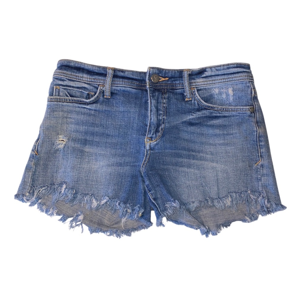 Anthropologie Pilcro Hyphen Distressed Boyfriend Cutoff Blue Jeans Denim Size 25